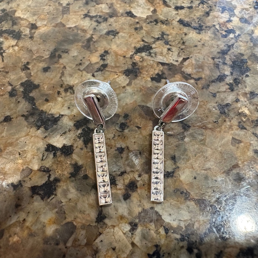 Swarovski pave bar earrings